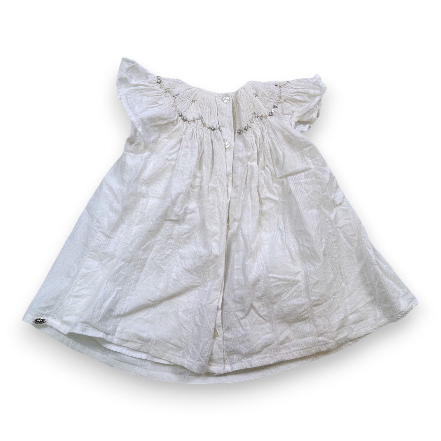 TARTINE ET CHOCOLAT - Robe blanche à détails dorés - 1 an