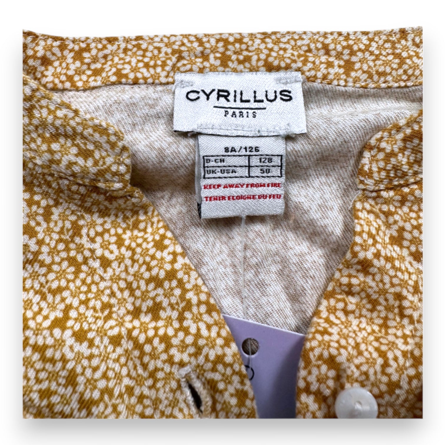 CYRILLUS - Robe jaune à fleurs - 8 ans