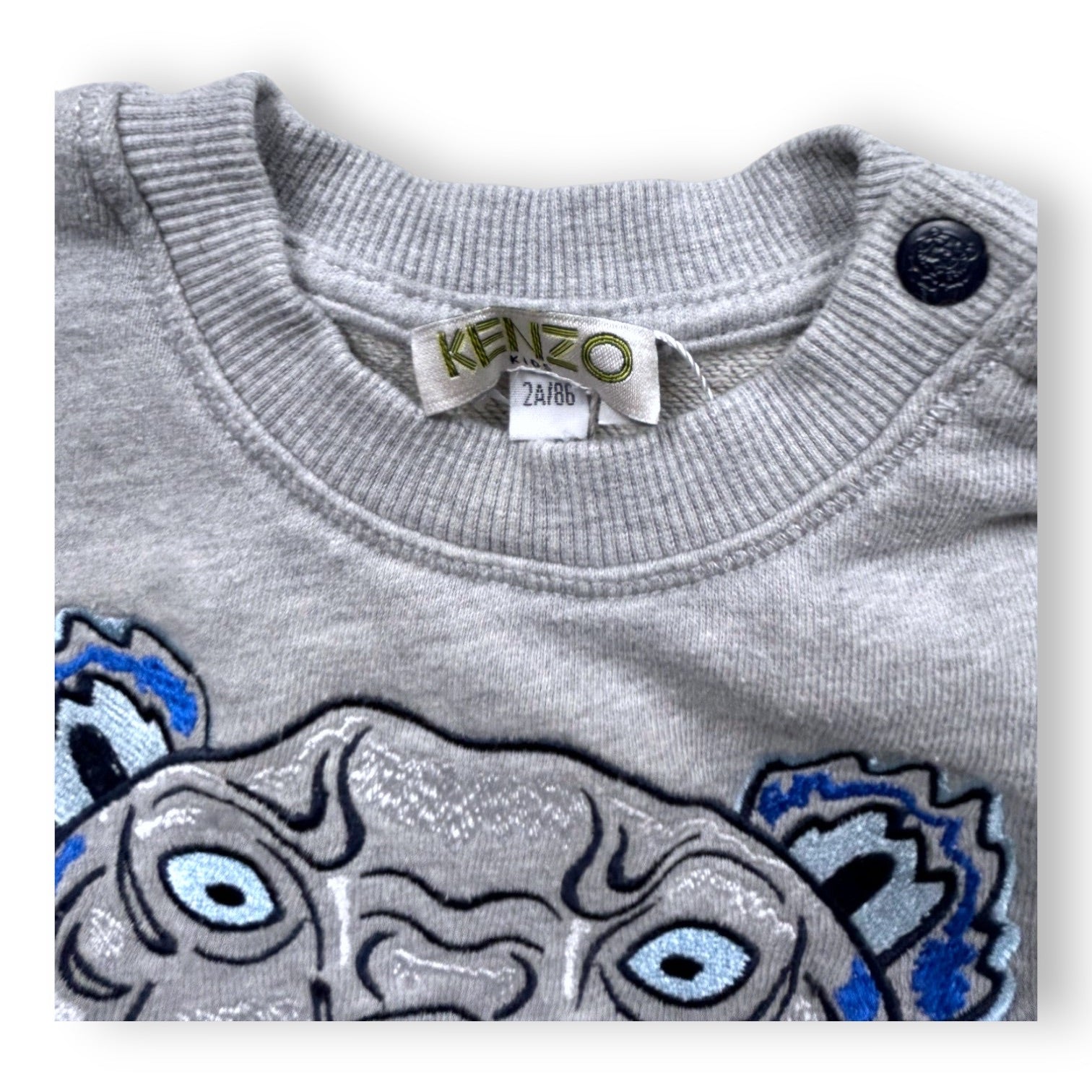 KENZO - SWEAT - GRIS, BLEU - 24 MOIS