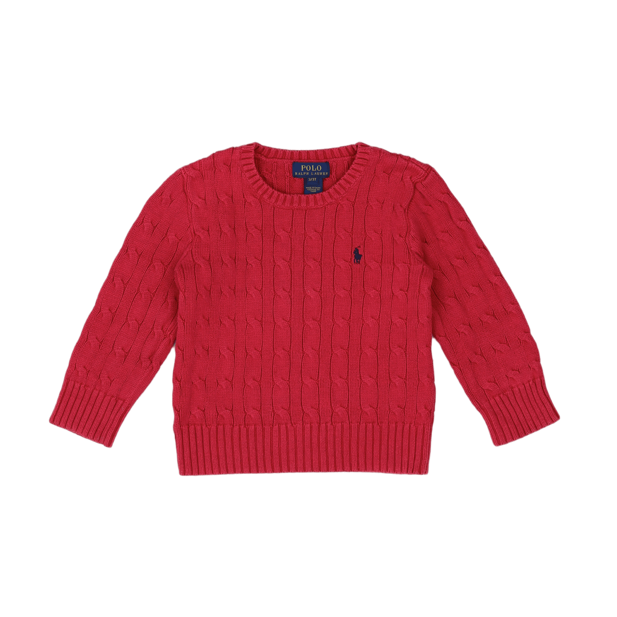 RALPH LAUREN - PULL - ROUGE - 3 ANS