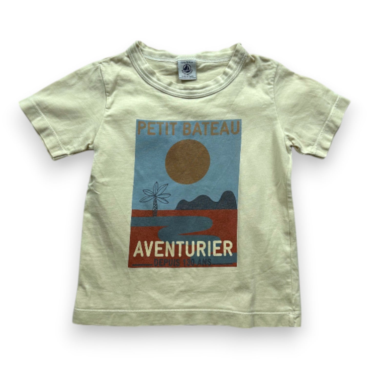 PETIT BATEAU - T-SHIRT - BEIGE - 4 ANS