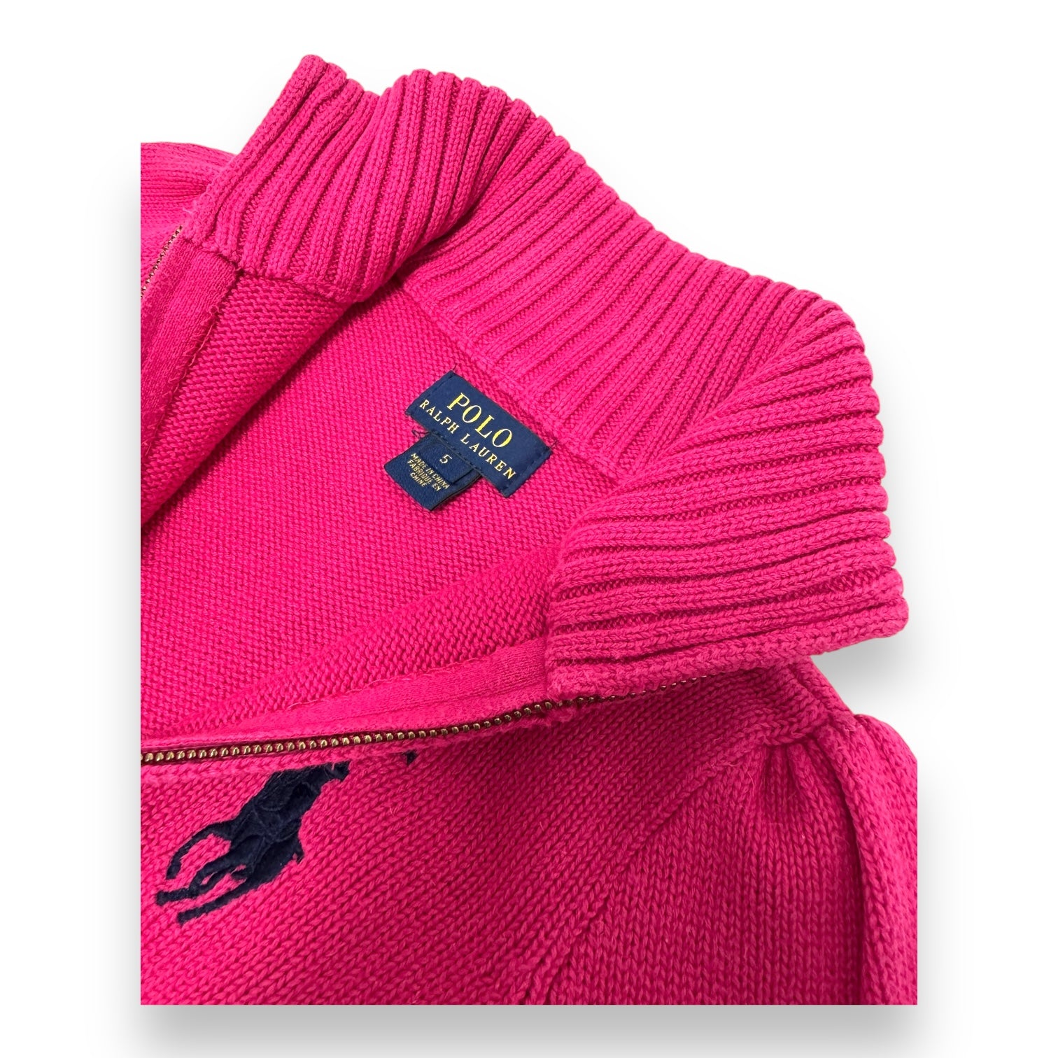 RALPH LAUREN - PULL - ROSE - 5 ANS