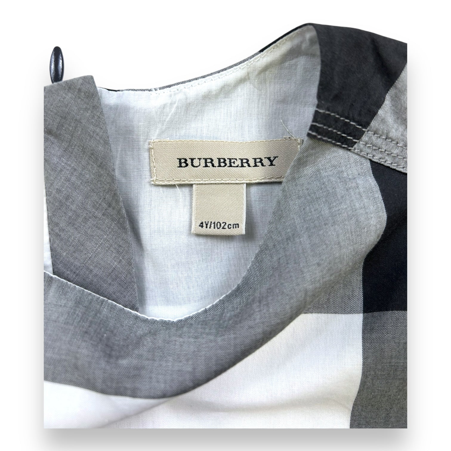 BURBERRY - ROBE - GRIS, BLANC - 4 ANS