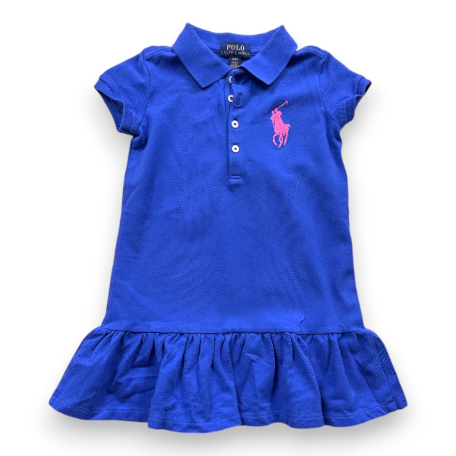 RALPH LAUREN - Robe bleue à manches courtes - 3 ans