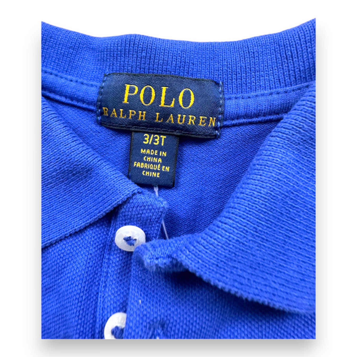 RALPH LAUREN - Robe bleue à manches courtes - 3 ans