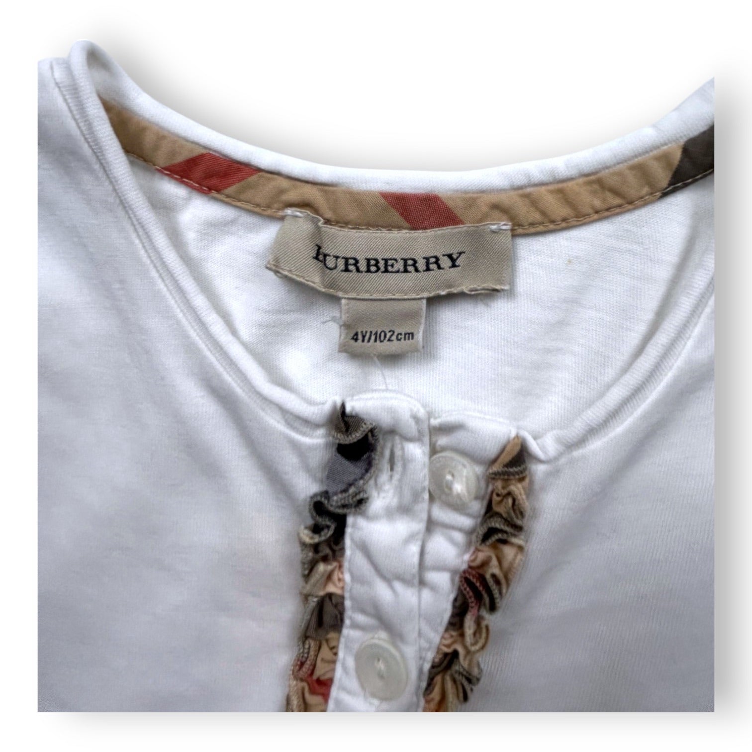 BURBERRY - T-SHIRT - BLANC - 4 ANS