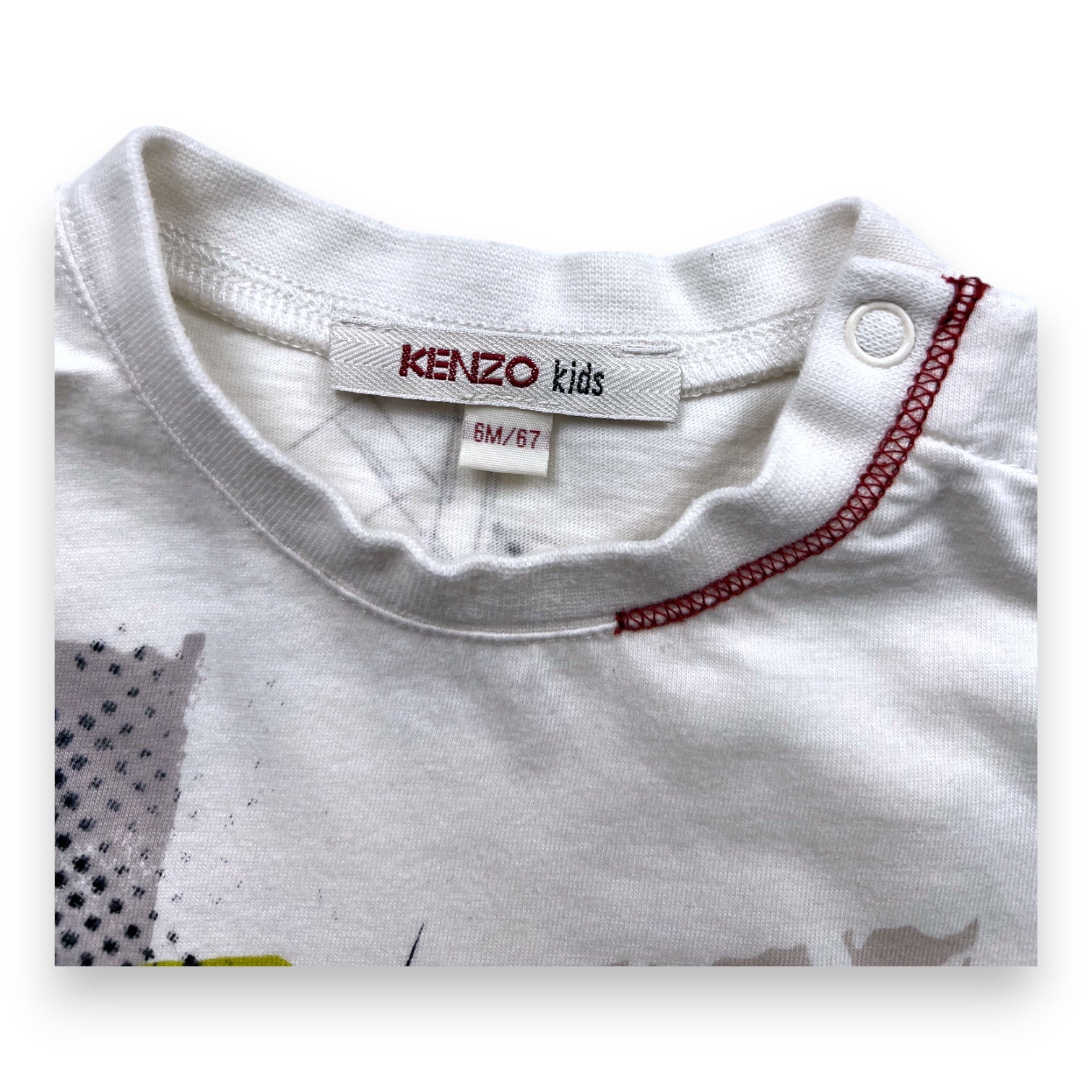 KENZO - T-SHIRT - BLANC, MULTICOLORE - 6 MOIS