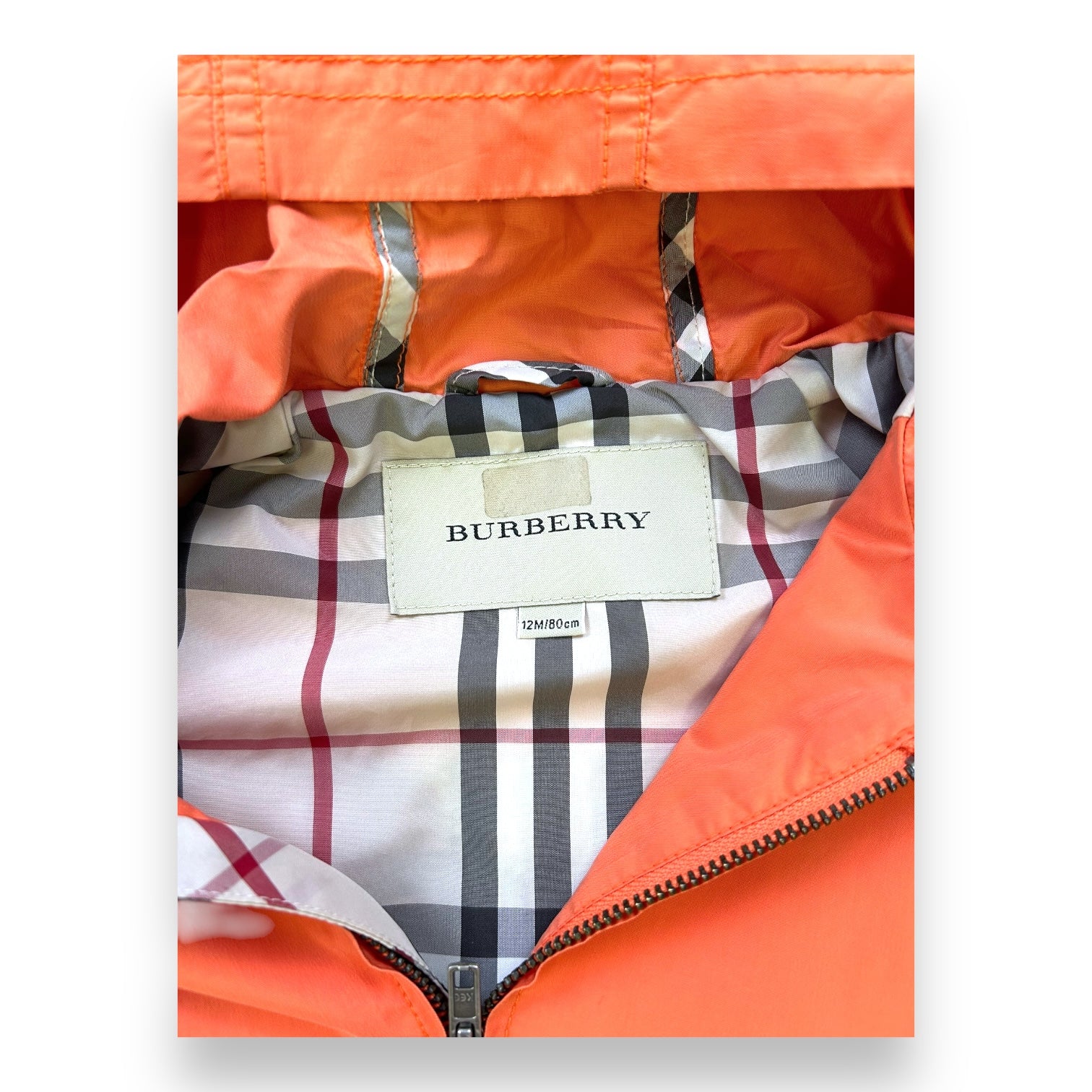 BURBERRY - COUPE-VENT - ORANGE - 12 MOIS