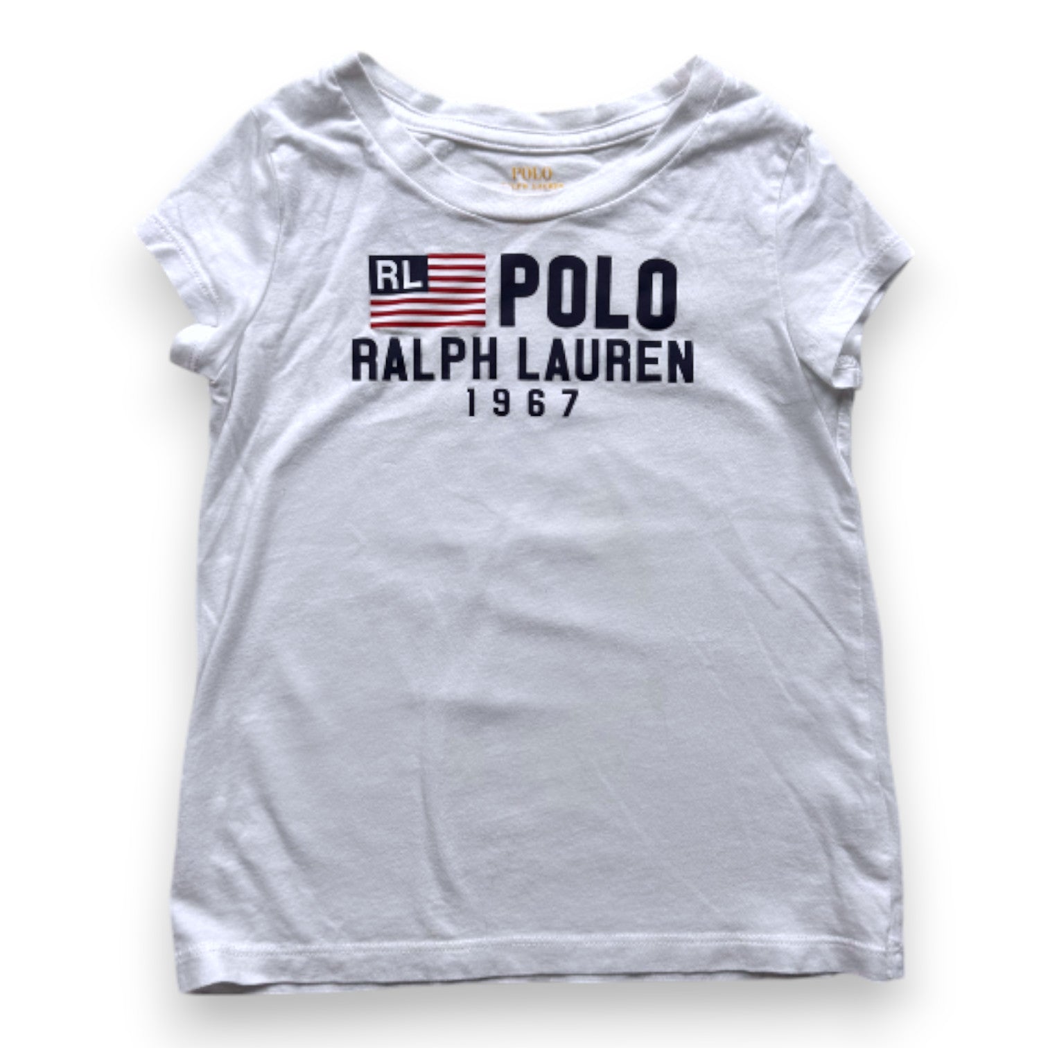 RALPH LAUREN - T-shirt blanc à manches courtes avec imprimé - 3 ans