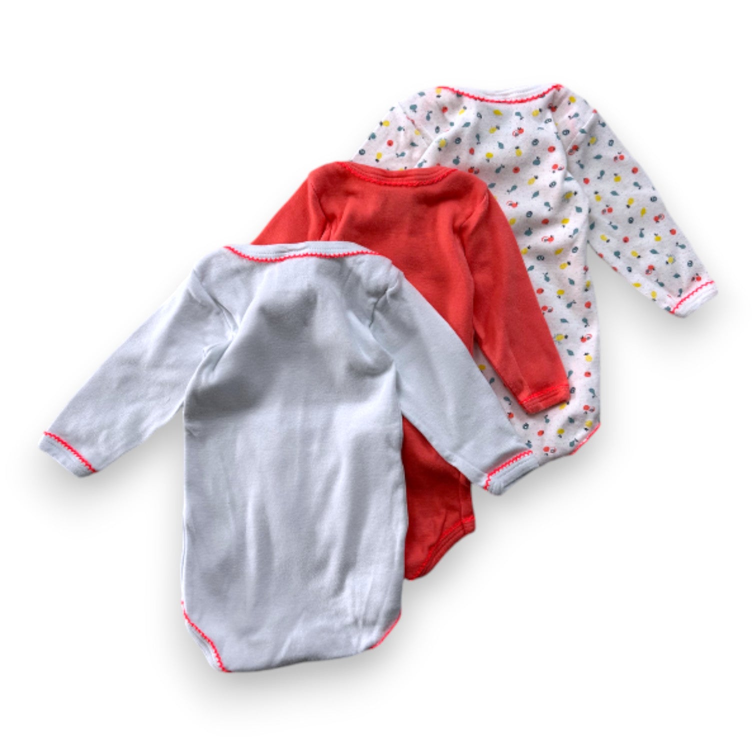 PETIT BATEAU - BODY - ROSE, BLANC - 3 MOIS