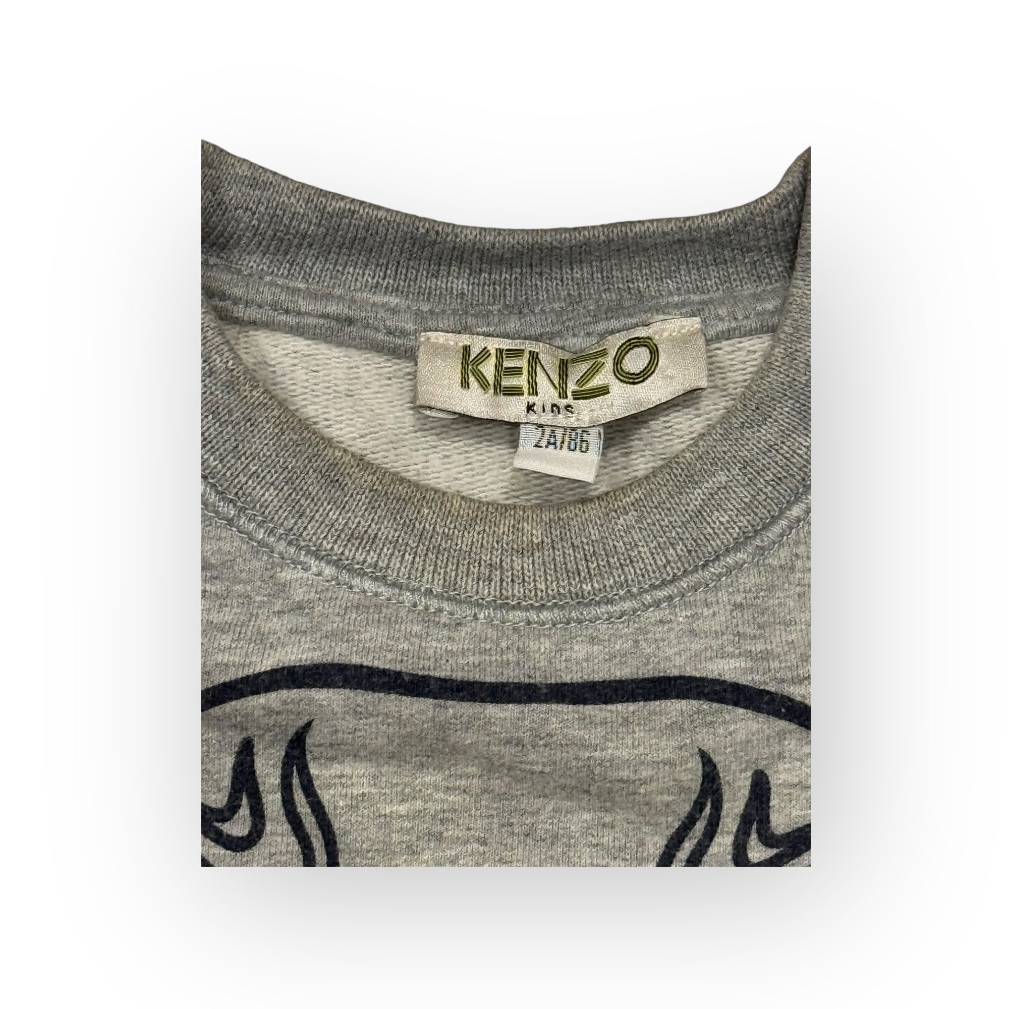 KENZO - SWEAT GRIS, NOIR - 24 MOIS