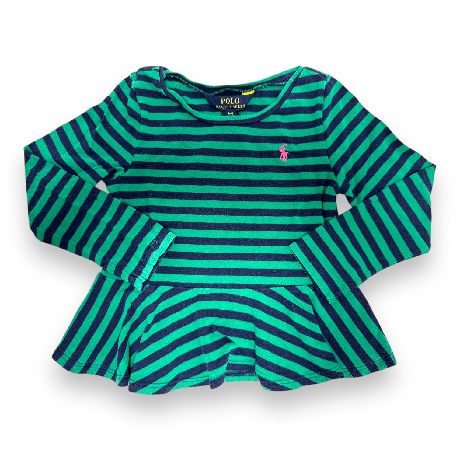 RALPH LAUREN - BLOUSE - VERT, BLEU - 4 ANS