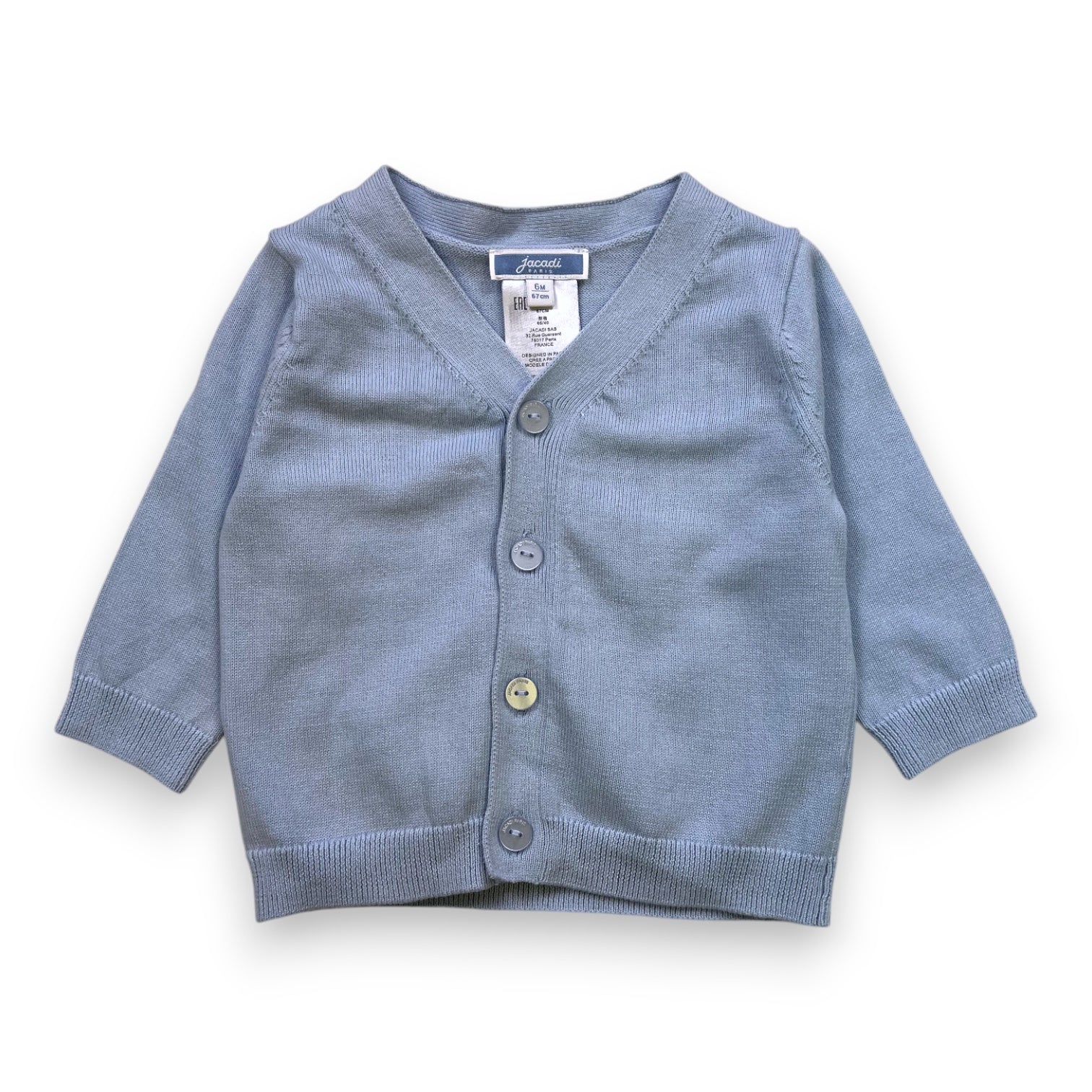 JACADI - CARDIGAN - BLEU - 6 MOIS