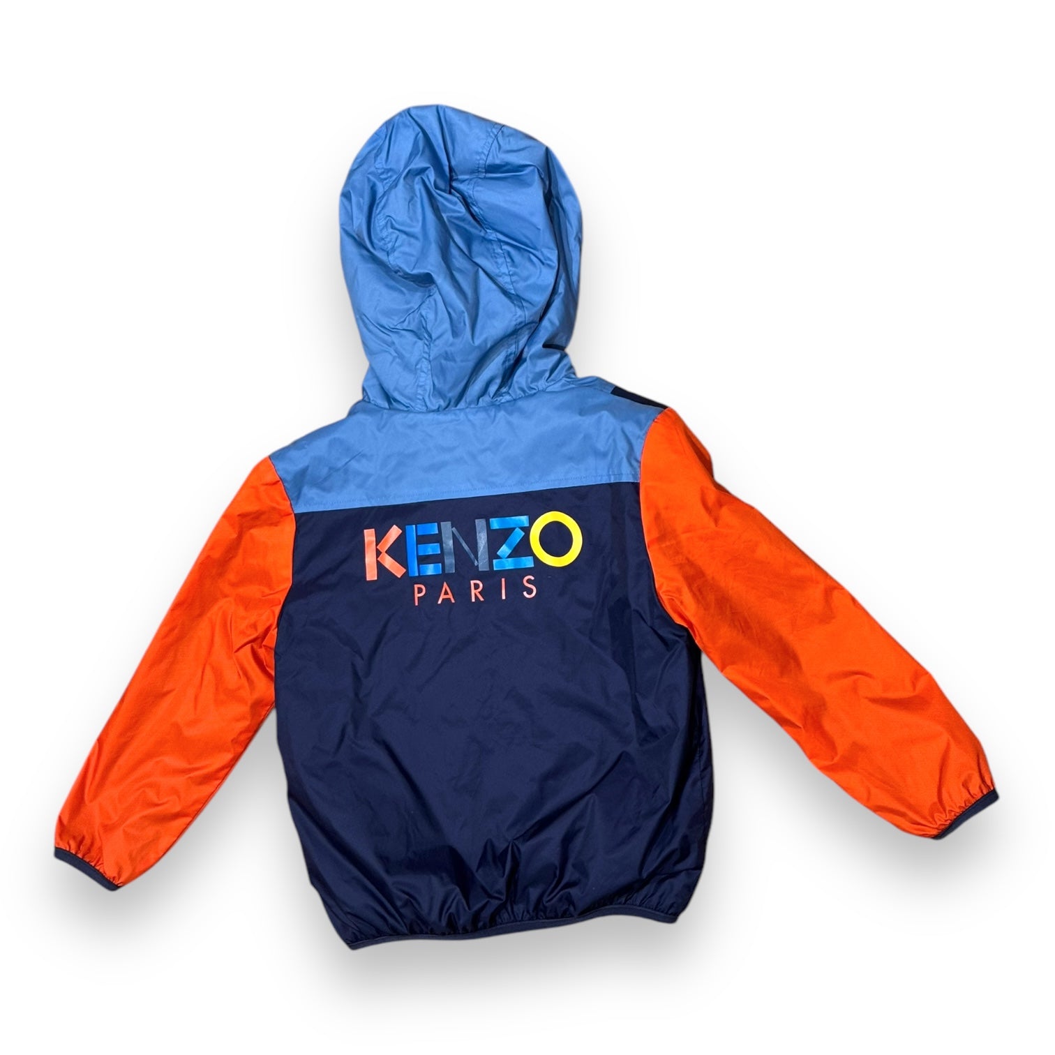 KENZO - Veste sweat coupe vent bleue et orange - 5 ans