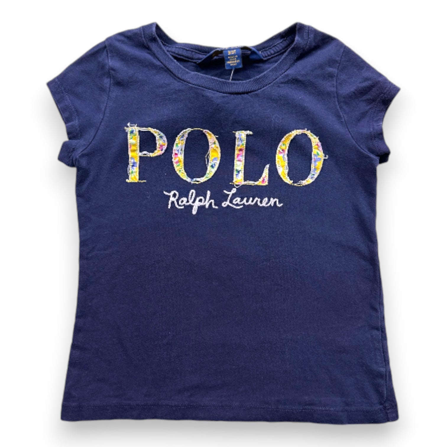 RALPH LAUREN - T-shirt bleu marine avec imprimé - 3 ans