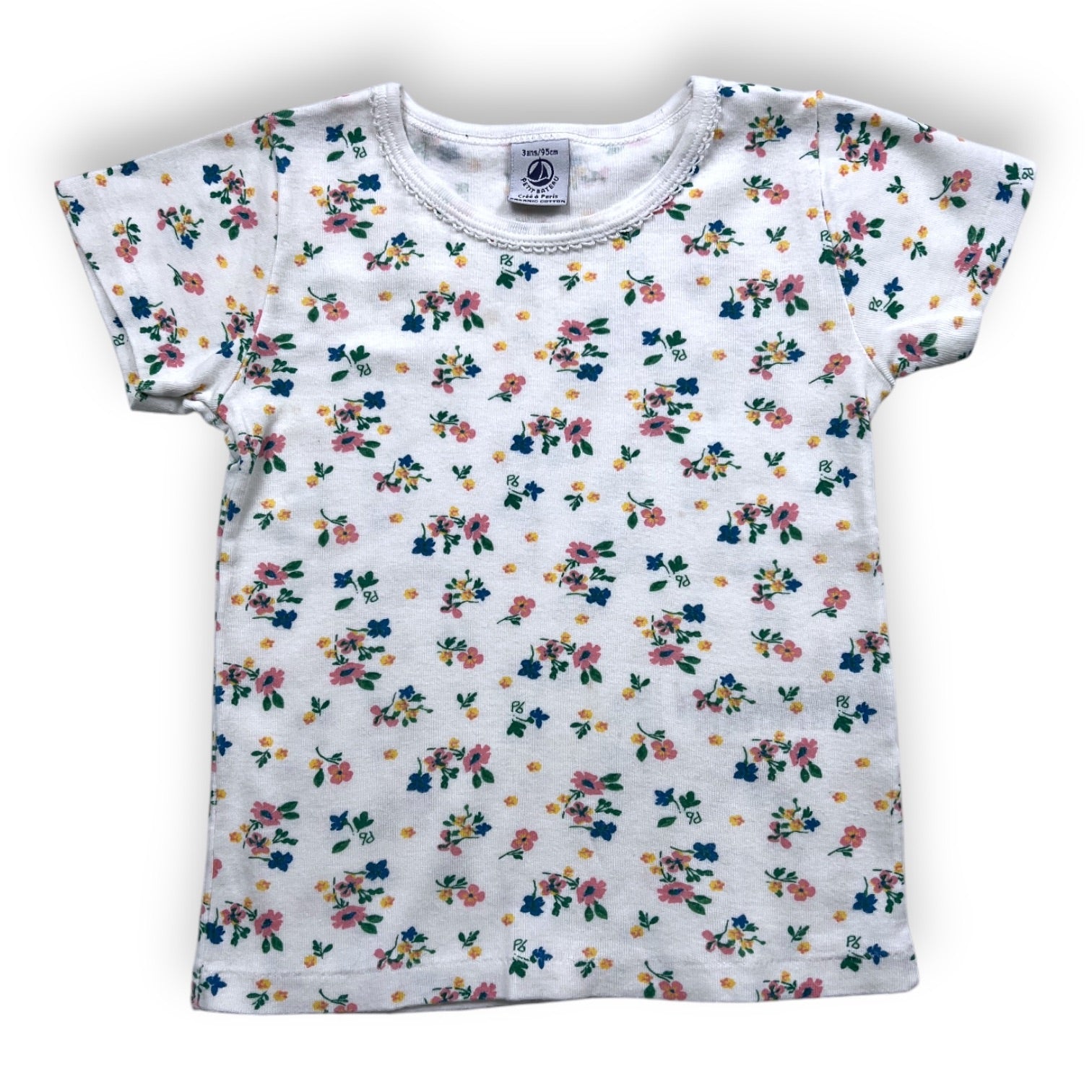 PETIT BATEAU - T-SHIRT - BLANC - 3 ANS