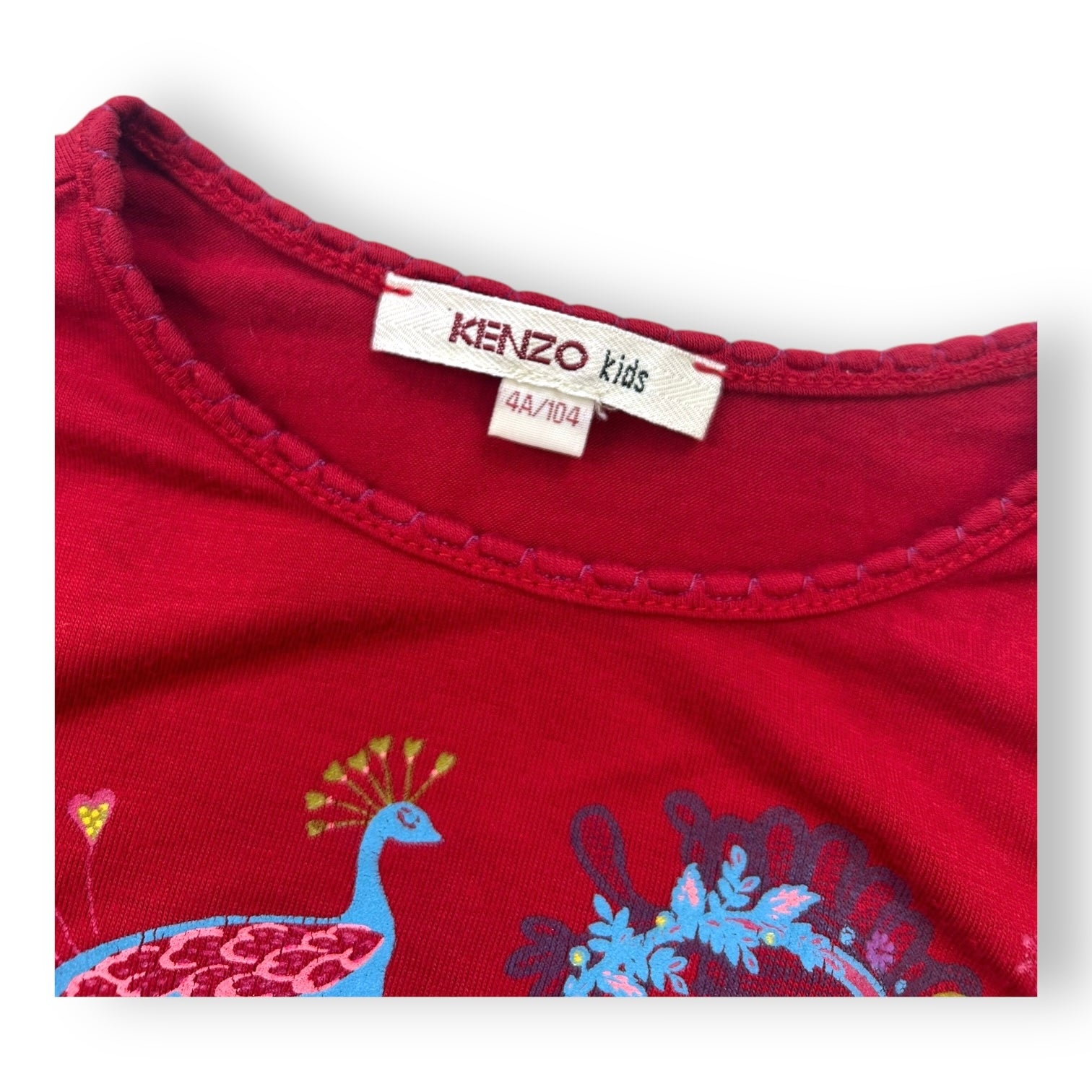 KENZO - T-SHIRT - ROUGE - 4 ANS