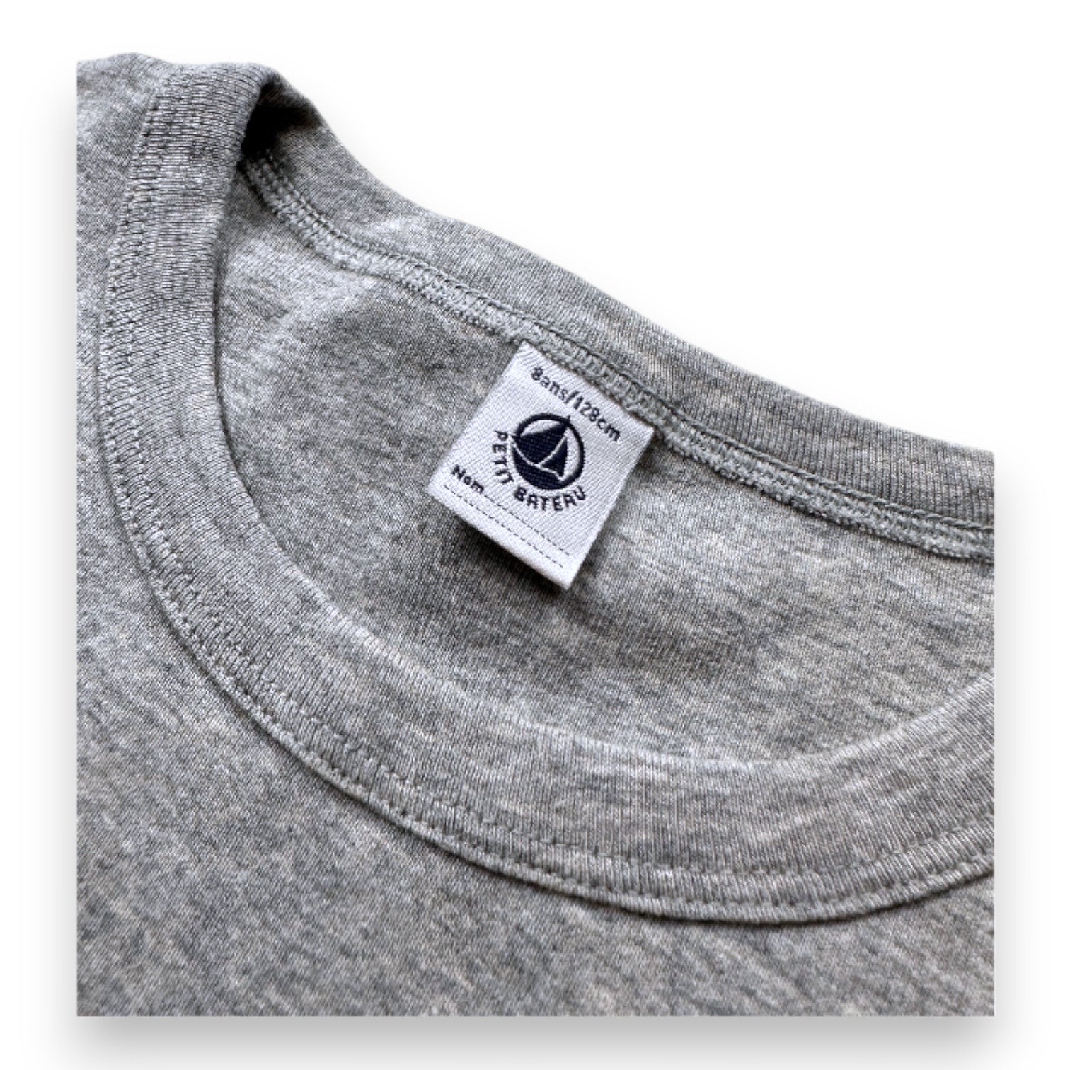 PETIT BATEAU - T-SHIRT - GRIS - 8 ANS