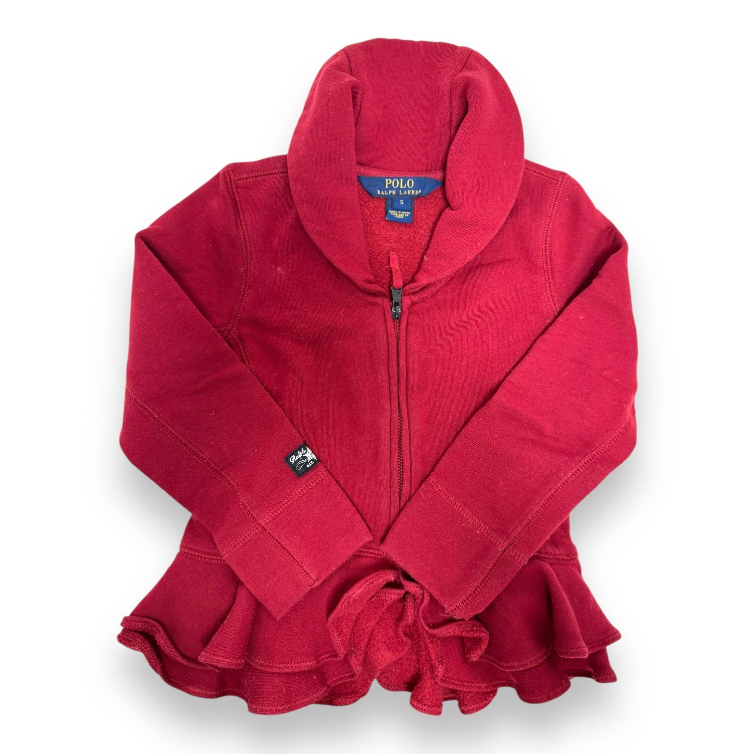 RALPH LAUREN - SWEAT - ROUGE - 5 ANS