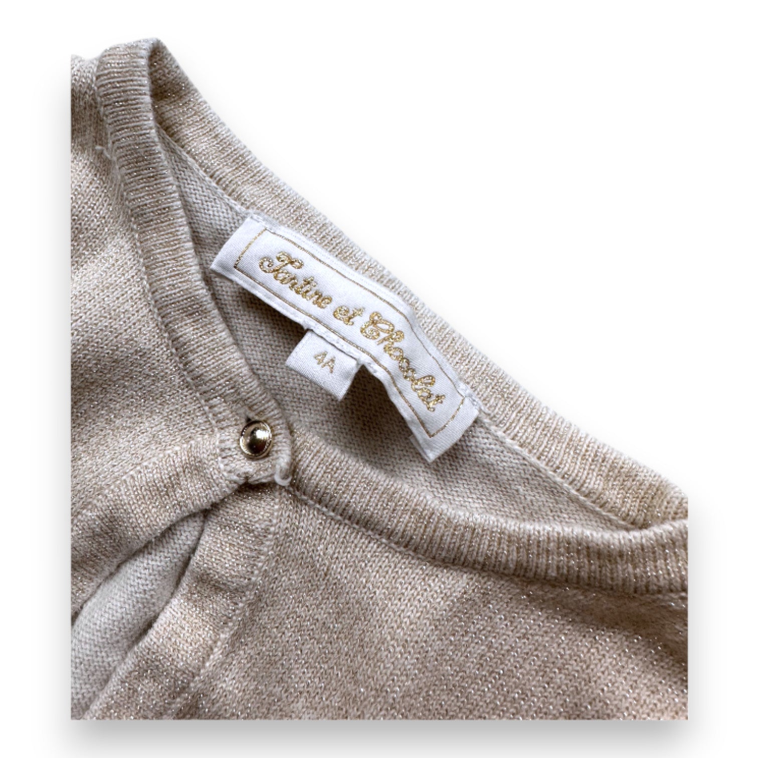 TARTINE & CHOCOLAT - CARDIGAN - BEIGE, OR - 4 ANS