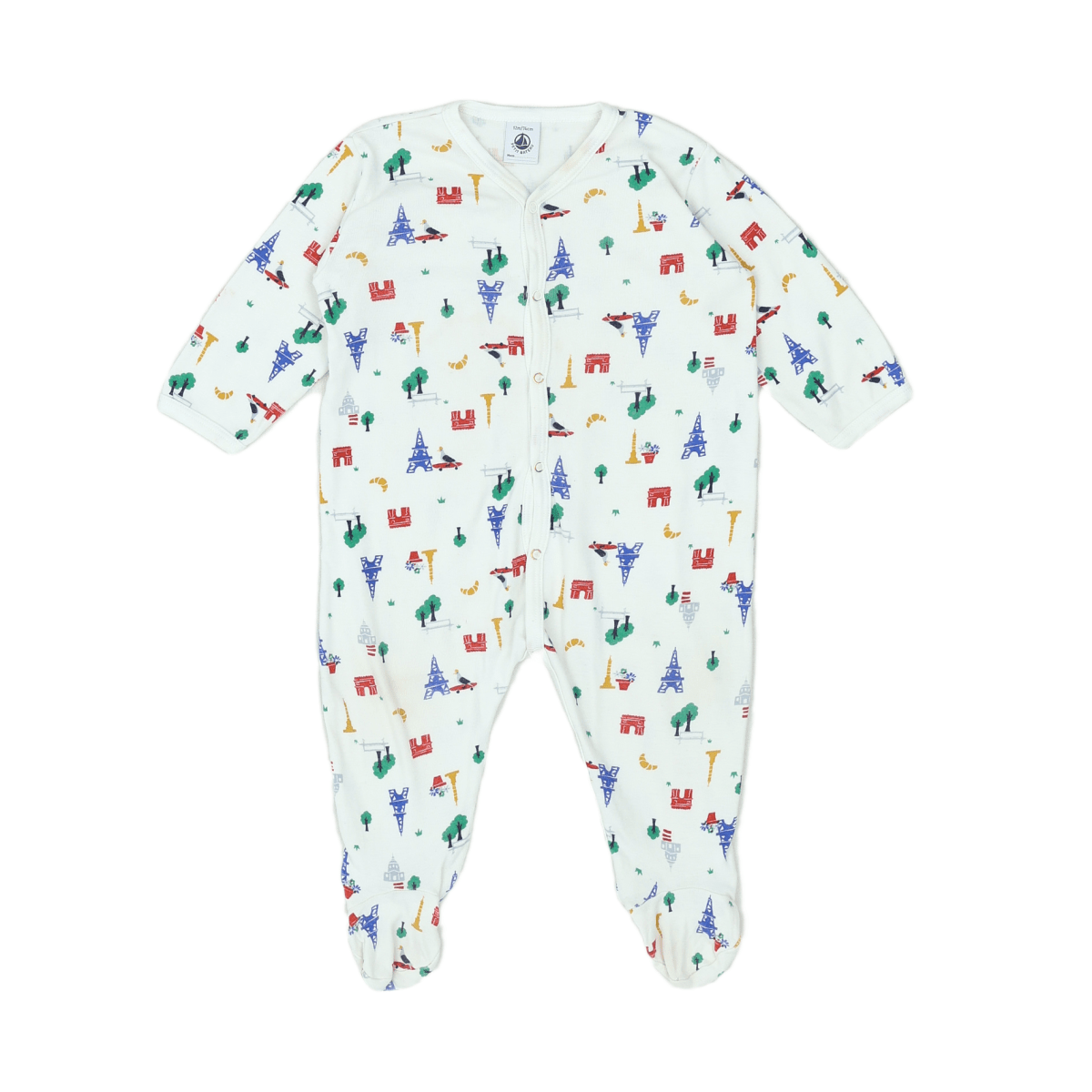 PETIT BATEAU - PYJAMA - BLANC - 12 MOIS