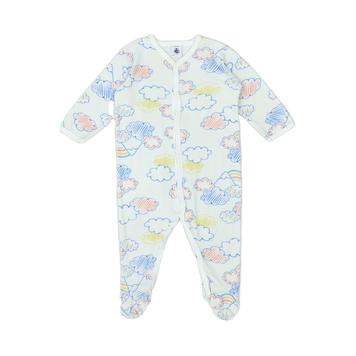 PETIT BATEAU - PYJAMA - BLANC - 12 MOIS