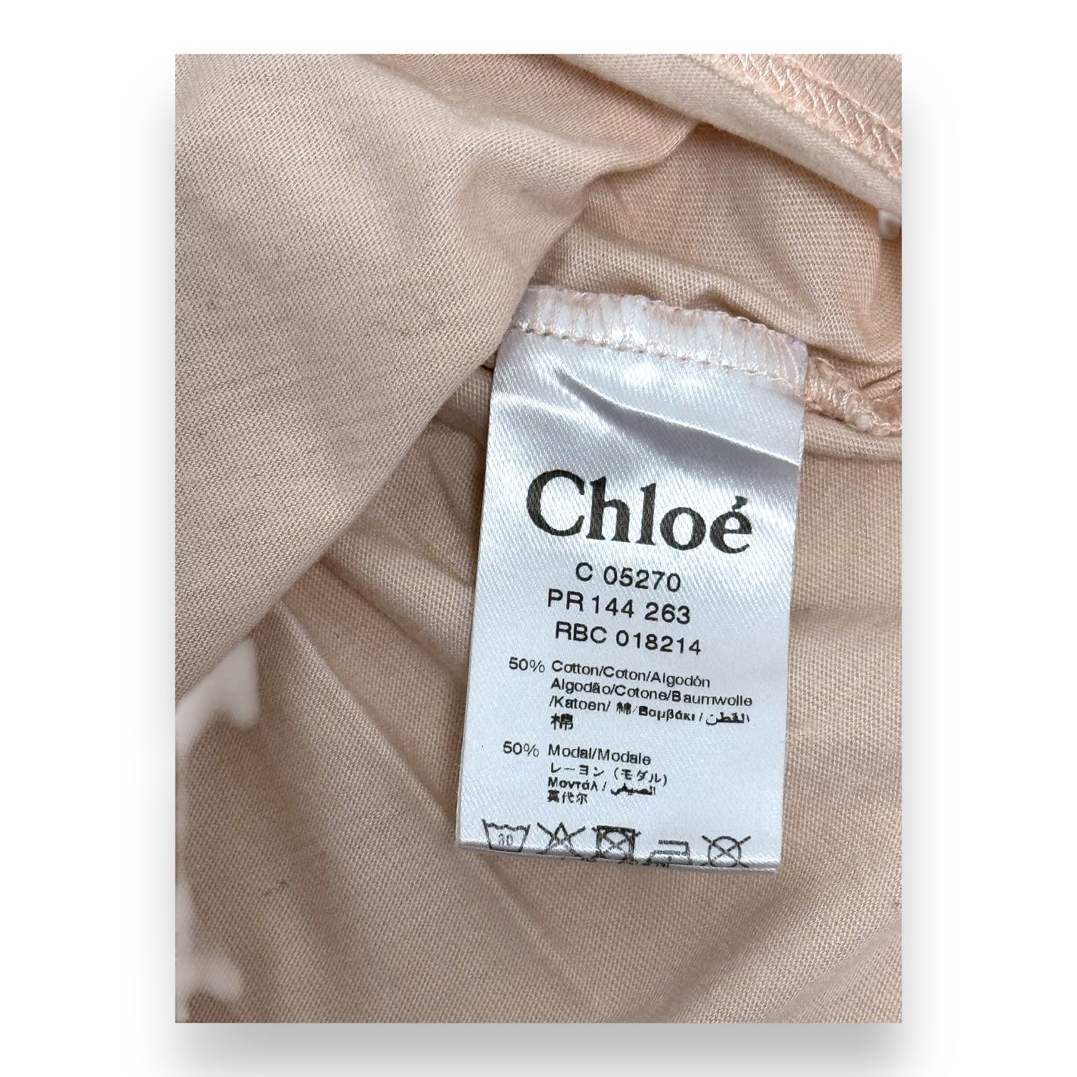 CHLOÉ - T-SHIRT - BEIGE - 12 MOIS