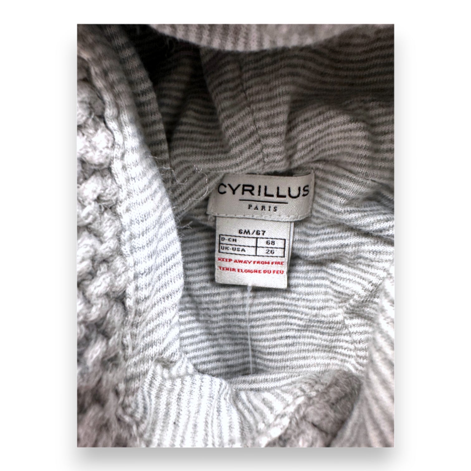 CYRILLUS - Gilet gris effet maille - 6 mois