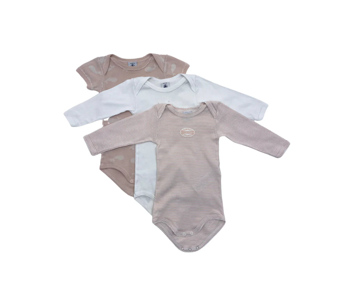 PETIT BATEAU - Lot de 3 bodies - 18 mois