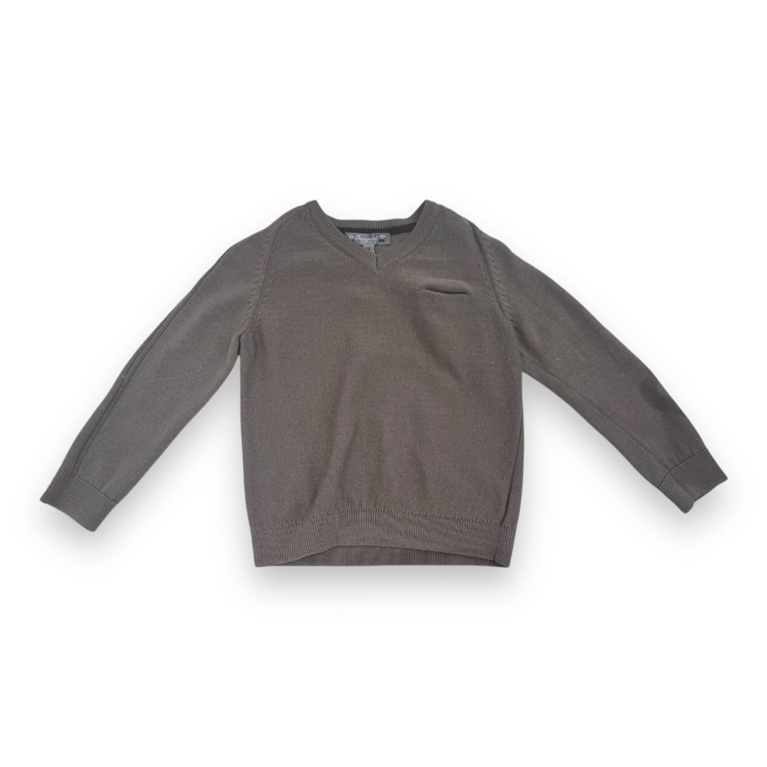 BONPOINT - Pull marron à manches longues en laine - 3 ans