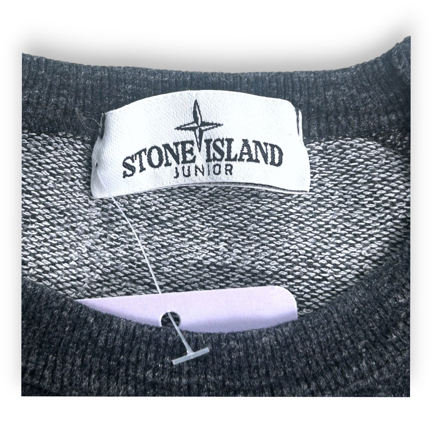 STONE ISLAND - Sweat gris avec écusson - 10 ans