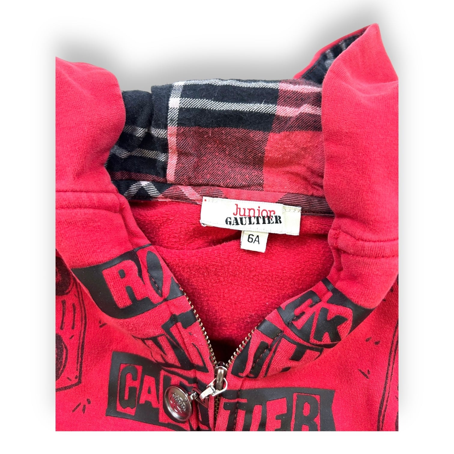 JUNIOR GAULTIER - SWEAT - ROUGE, NOIR - 6 ANS