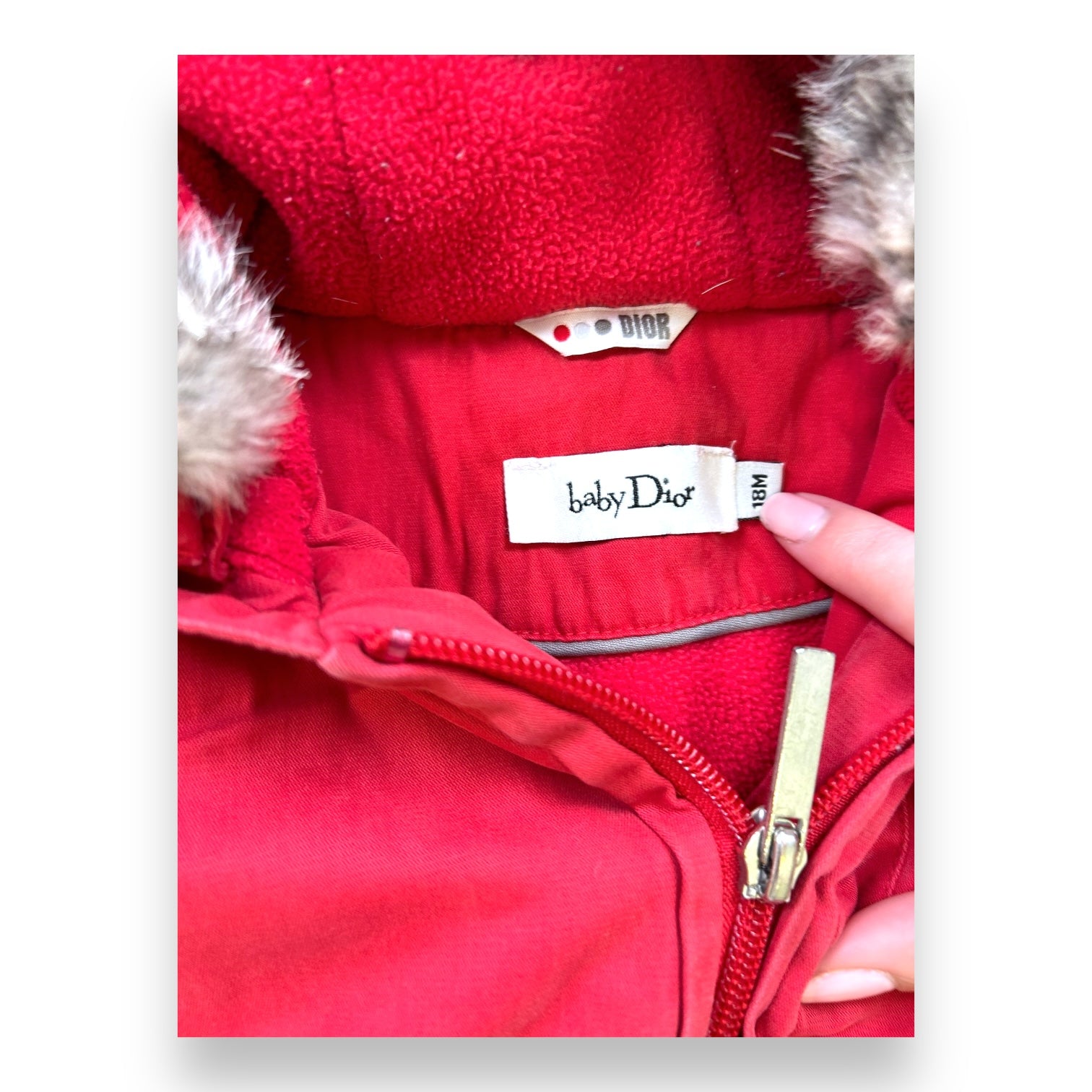 BABY DIOR - MANTEAU - ROUGE, GRIS - 18 MOIS