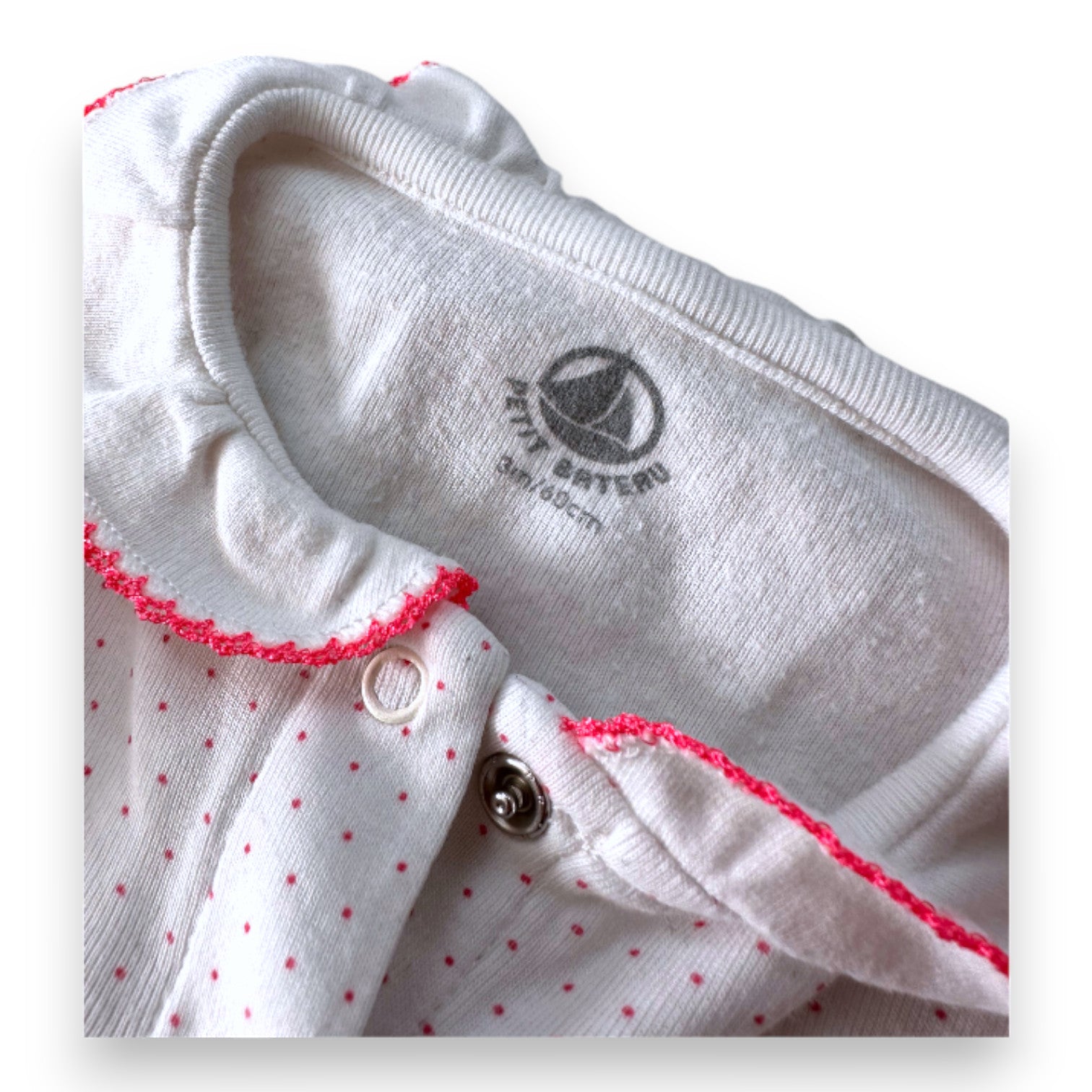 PETIT BATEAU - PYJAMA - BLANC, ROSE - 3 MOIS