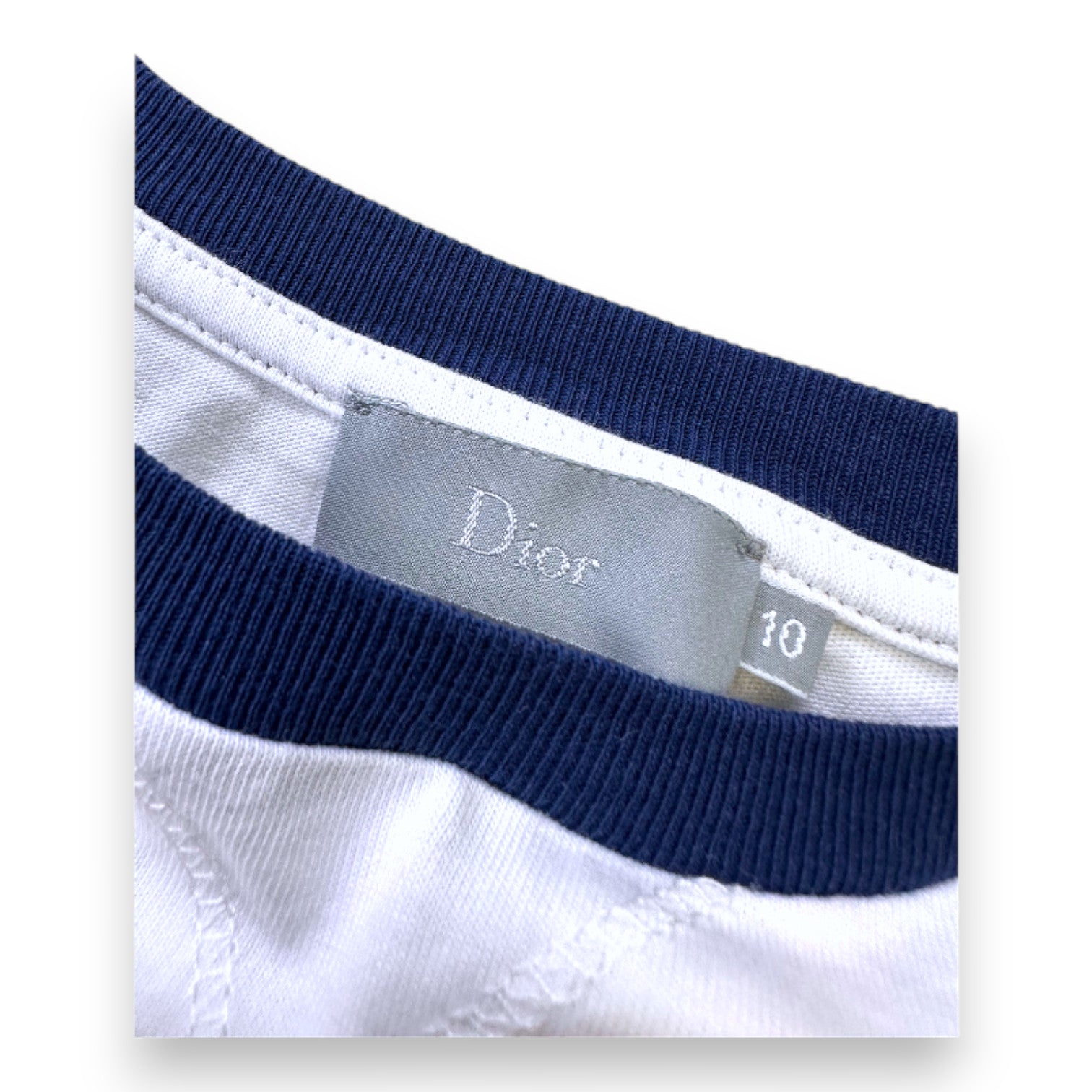 DIOR - T-SHIRT BLANC, BLEU - 10 ANS