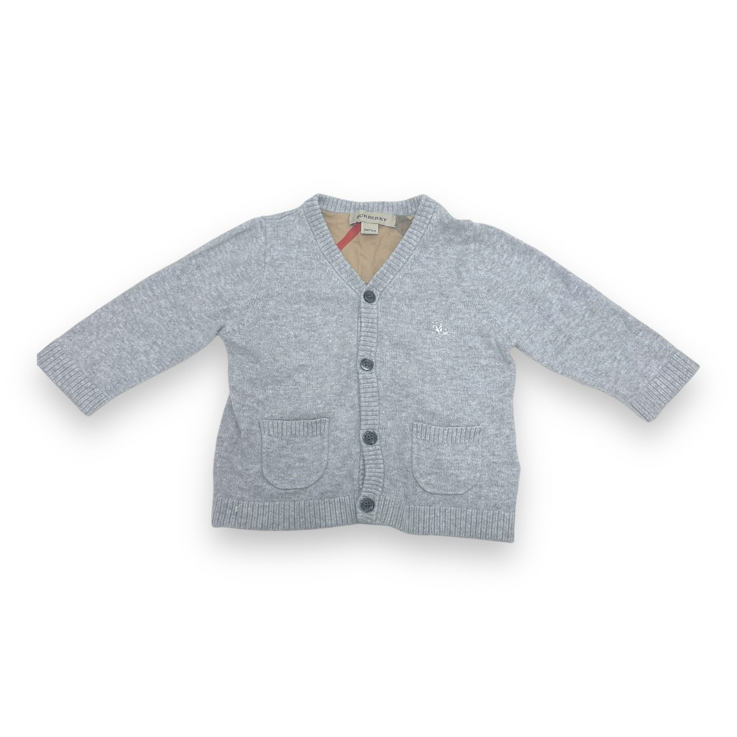 BURBERRY - CARDIGAN - GRIS - 9 MOIS