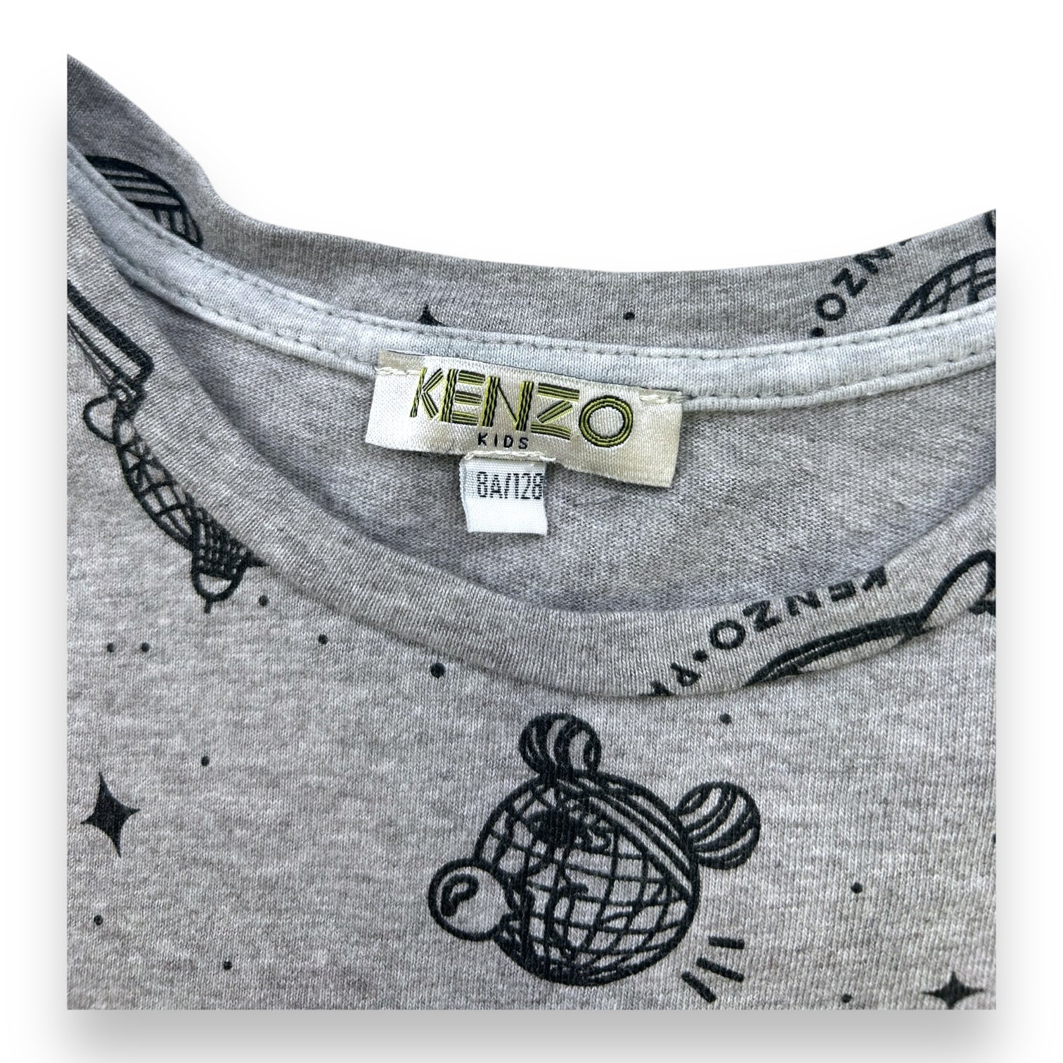 KENZO - ROBE - GRIS - 8 ANS