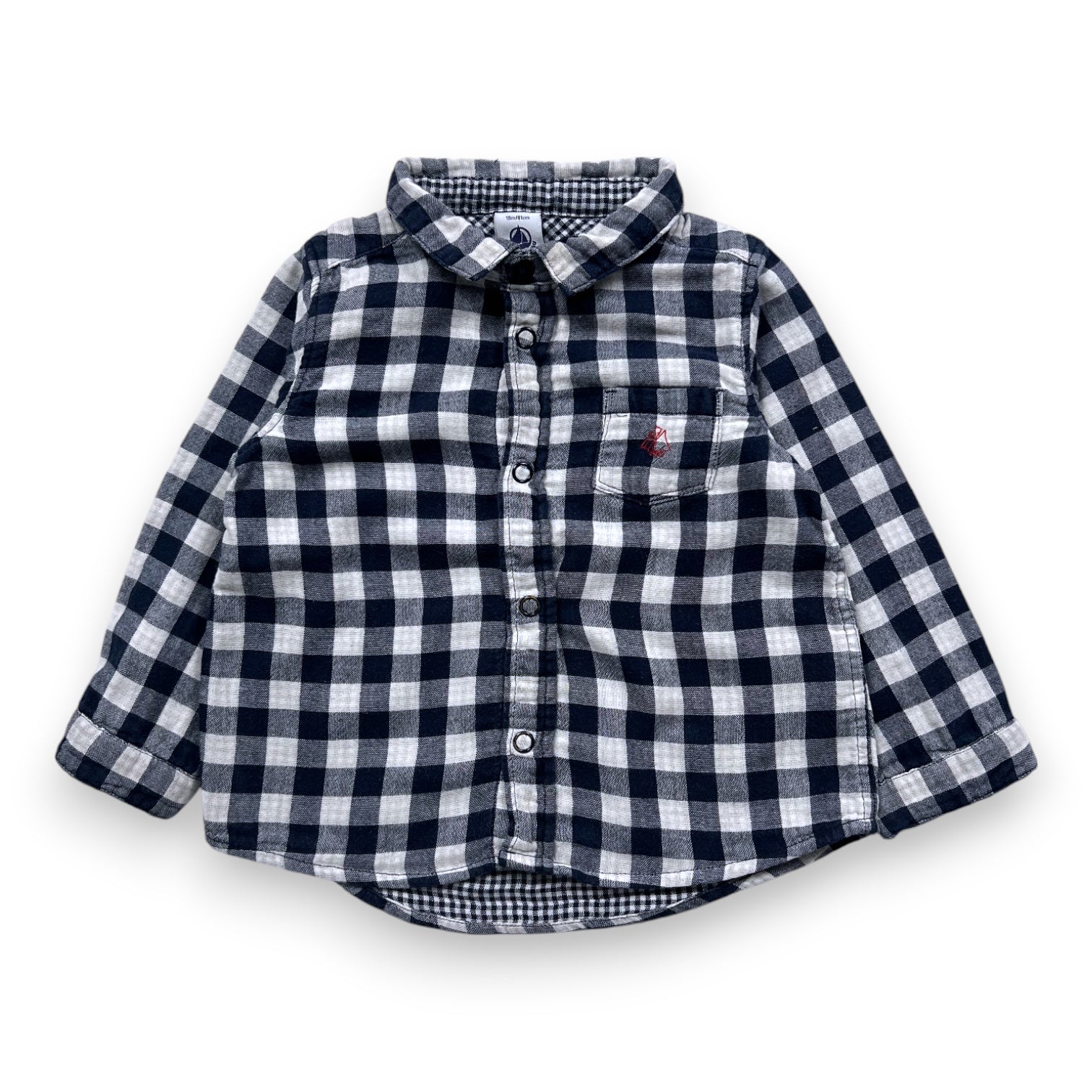 PETIT BATEAU - CHEMISE - BLEU, BLANC - 18 MOIS