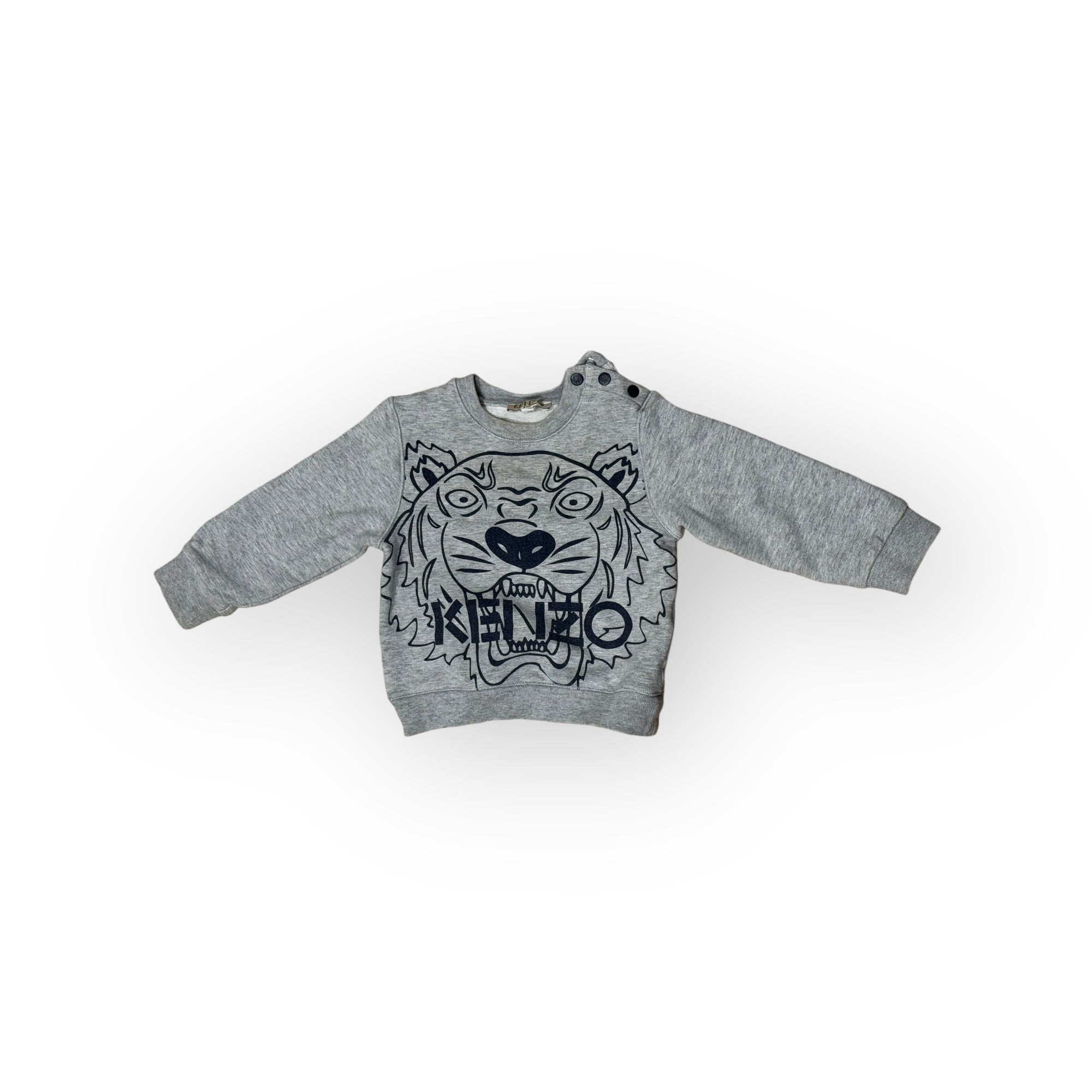 KENZO - SWEAT GRIS, NOIR - 24 MOIS