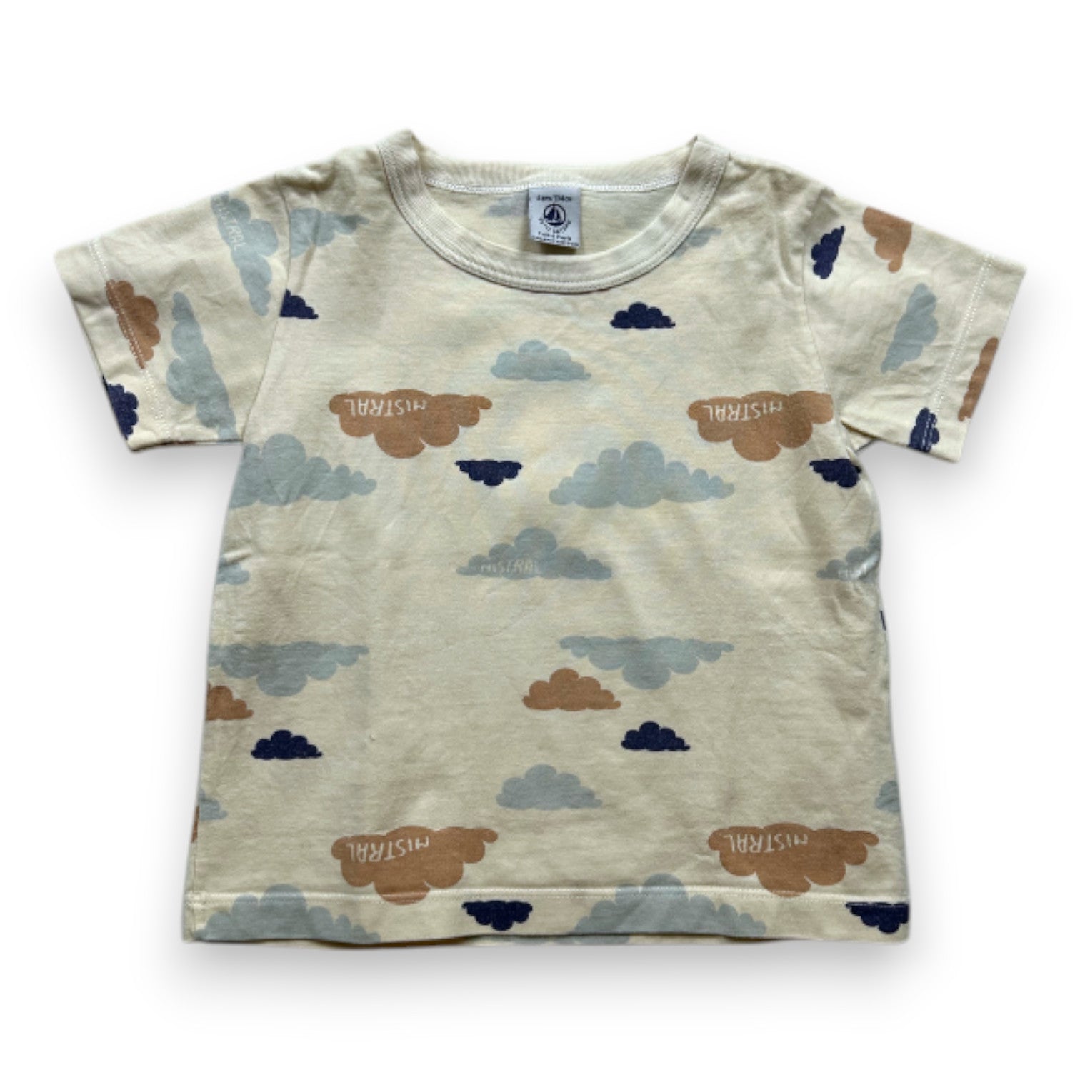 PETIT BATEAU - T-SHIRT - BEIGE - 4 ANS