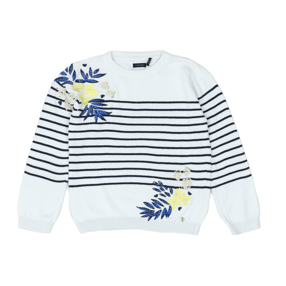 IKKS - PULL - BLANC, BLEU - 8 ANS