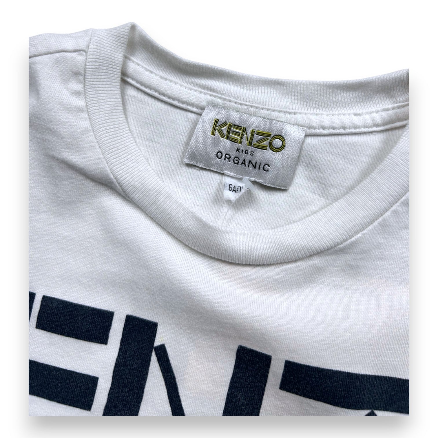 KENZO - T-SHIRT - BLANC, BLEU - 6 ANS