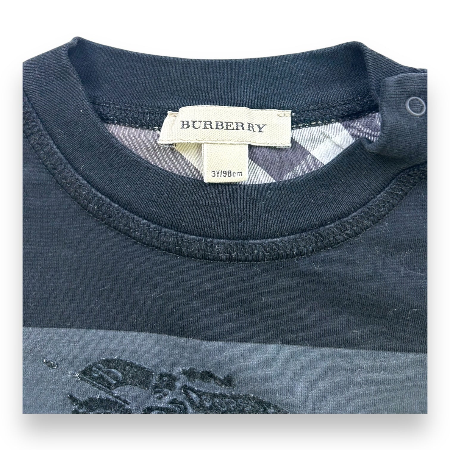 BURBERRY - T-SHIRT - NOIR - 3 ANS