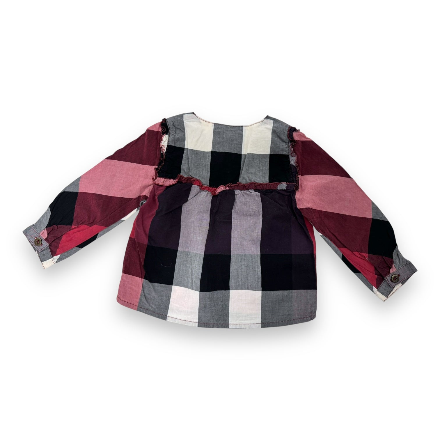 BURBERRY - BLOUSE - ROUGE, GRIS - 12 MOIS