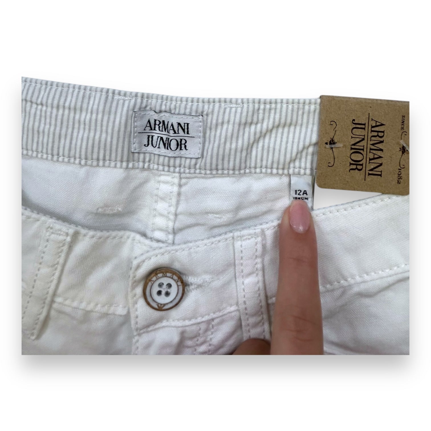 ARMANI JUNIOR - PANTALON - BLANC - 12 ANS