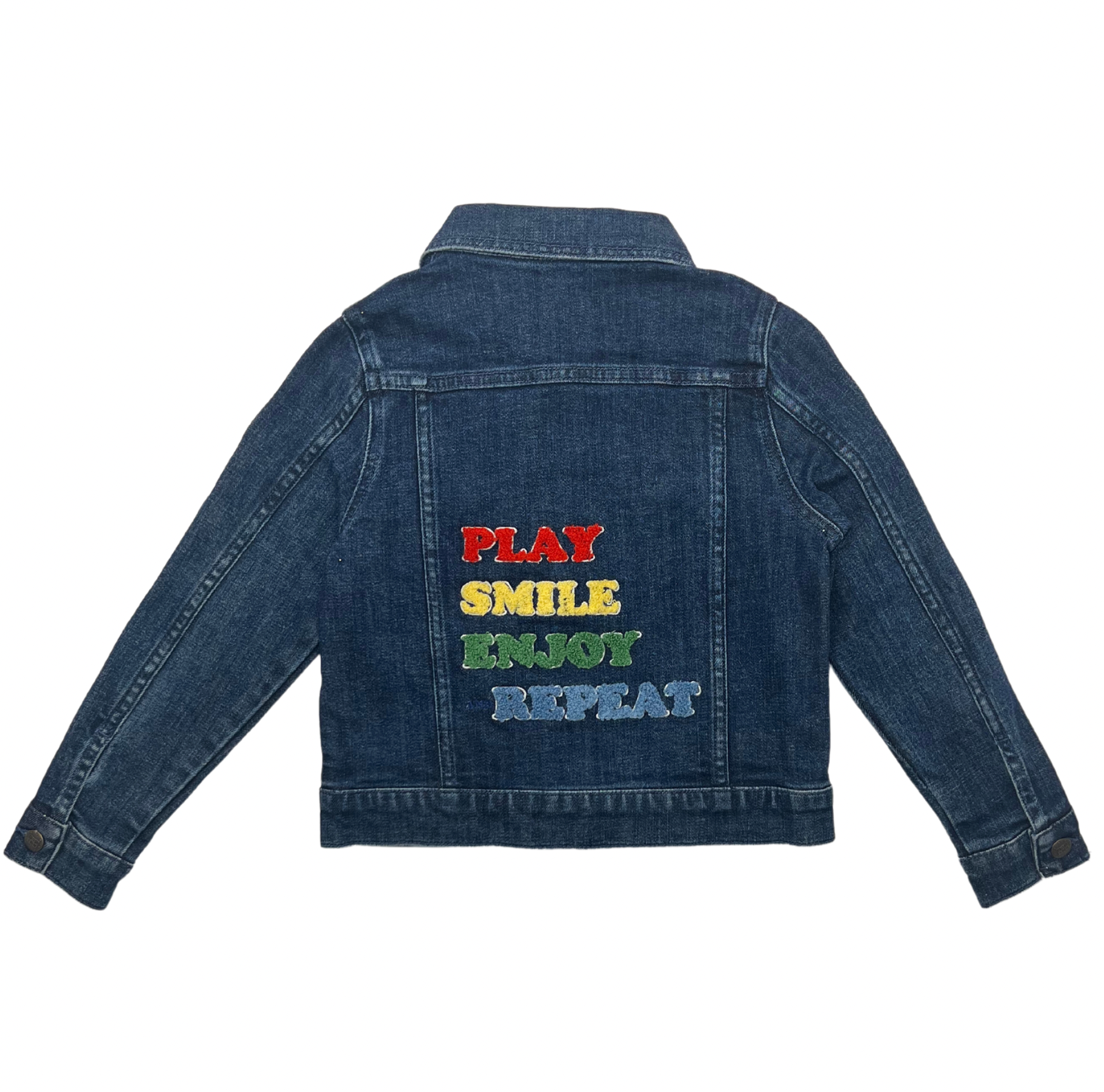 BONTON -  Veste en jean "Play, Smile, Enjoy and Repeat" - 6 ans