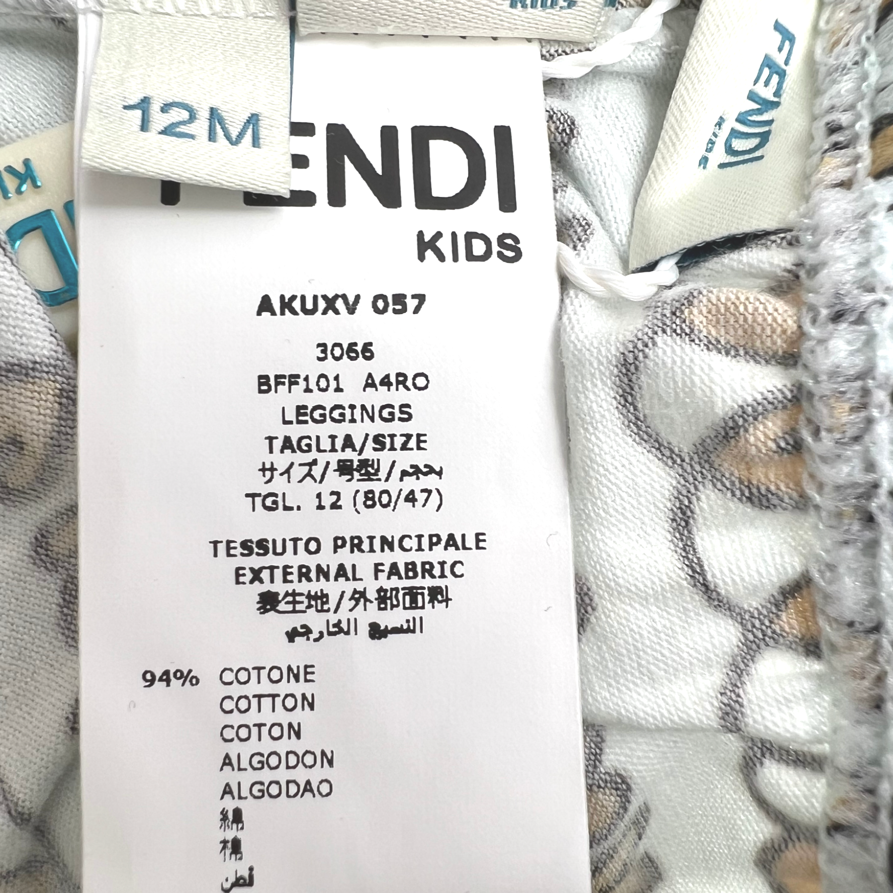 FENDI - Leggings bleu ciel - 12 mois