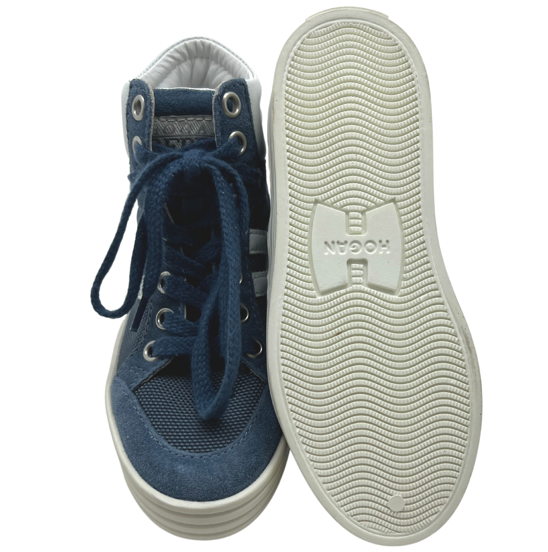 HOGAN - Basket montantes bleu & blanc - Taille 28