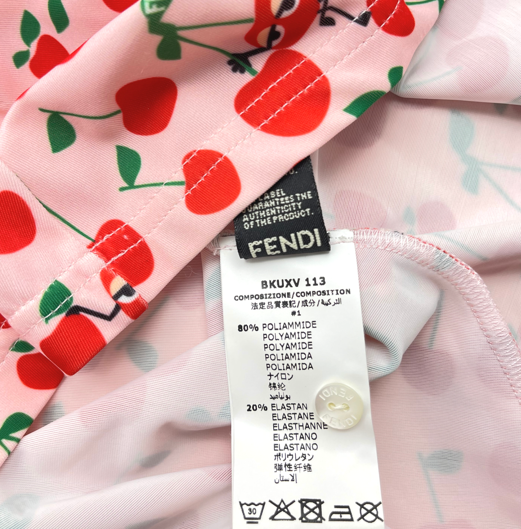 FENDI - Robe cerise rose & rouge - 3 mois