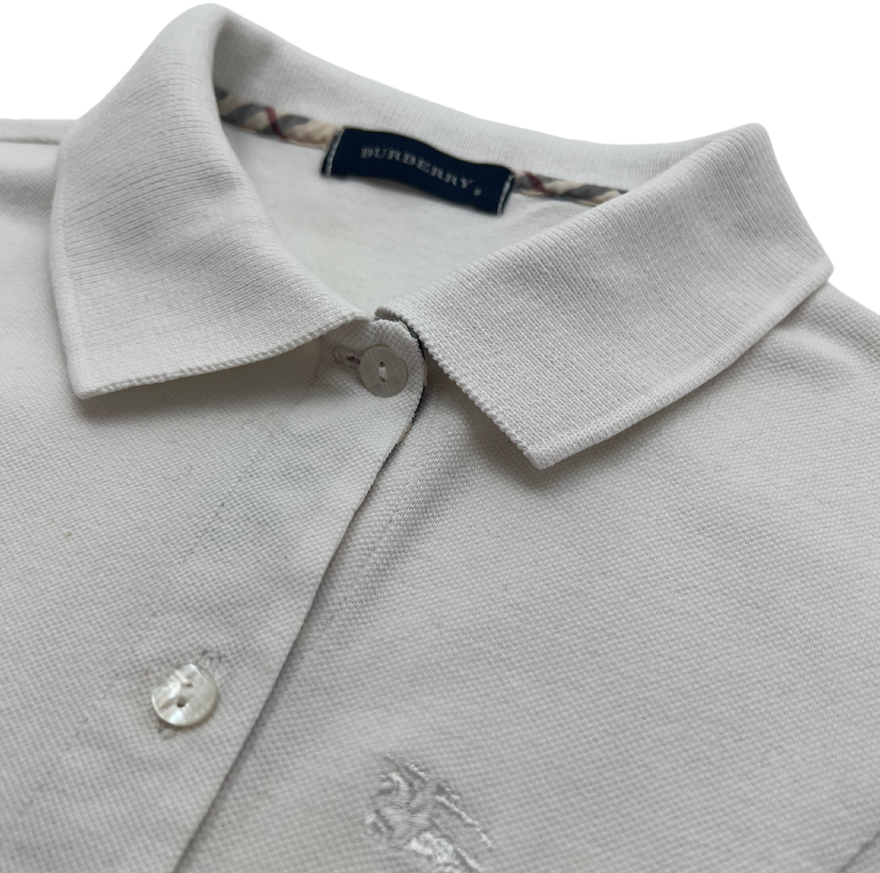 BURBERRY - Robe blanche polo avec vintage check - 8 ans